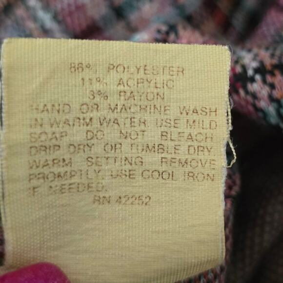 Vintage Ko Ko Knits Pink Plaid Flare Skirt and Blazer Women's 8 - Picture 6 of 6